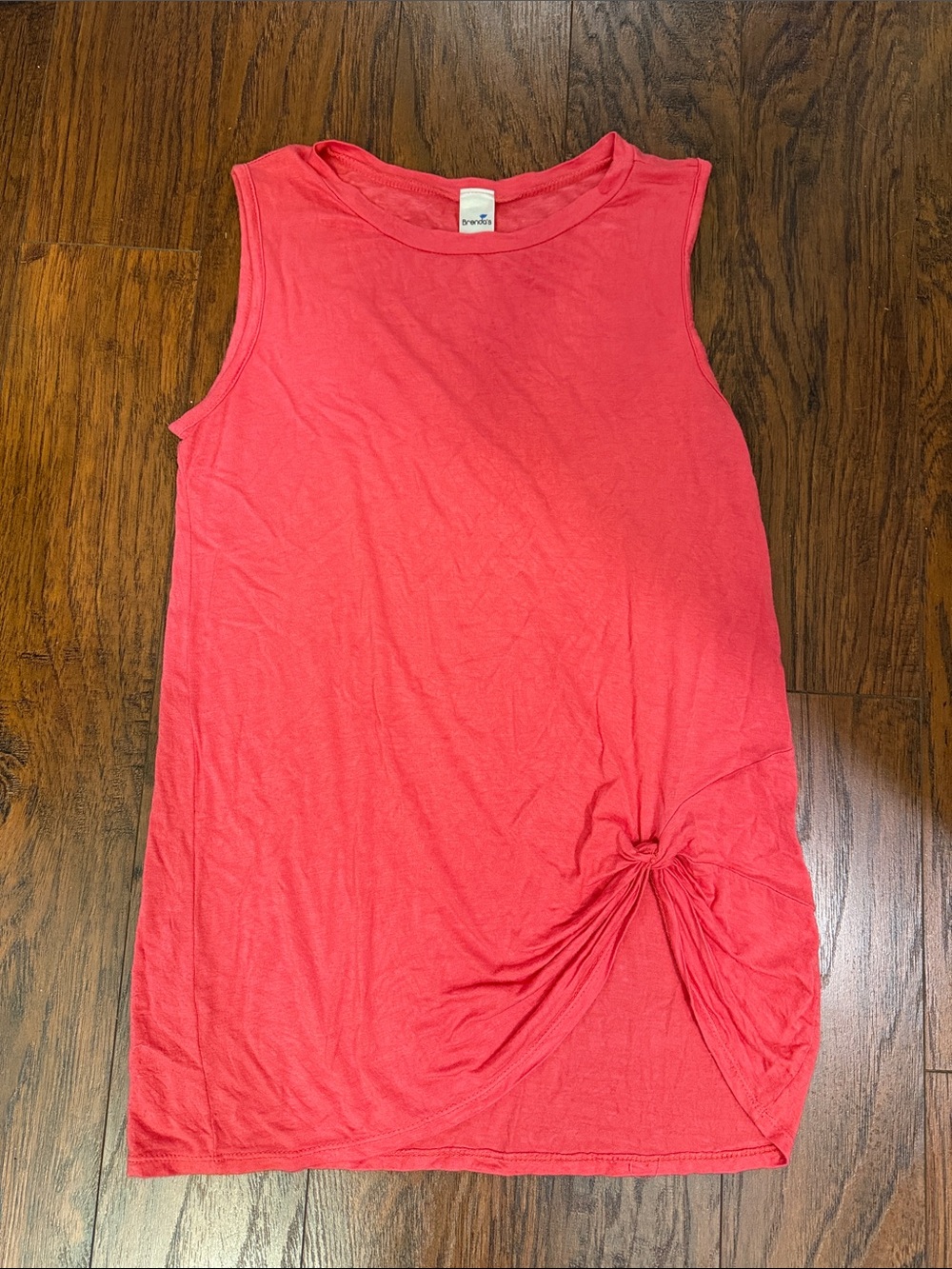 Sleeveless Knot-Front Tank Top - Coral